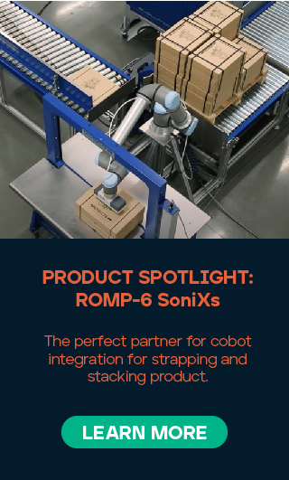 The ROMP-6 SoniXs® operator cycled machine is available in three convenient configurations with either a stainless-steel table top, belt, or roller, for maximum flexibility combining high-speed with low-cost and reliability. | EAM-Mosca